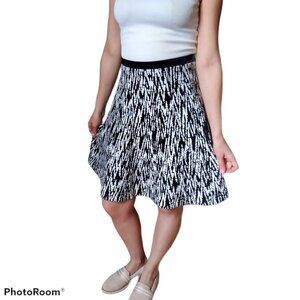 RW&CO Patterned Black and White Skirt